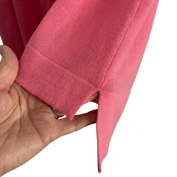 J.Jill Merino Wool V-Neck Sweater Pink Rose Lightweight Soft Knit Small - Picture 6 of 9